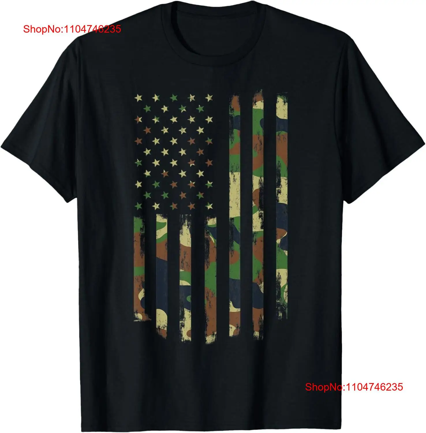 Women'S Fashion Graphic Tees - Camo American Flag USA Camouflage Men