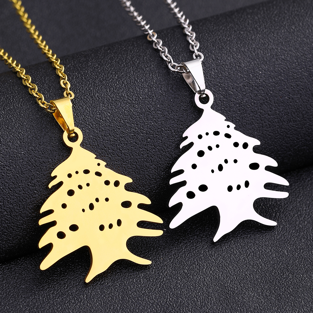 Women'S Fashion Guide - Lebanon Map Cedar Tree Flag Pendant