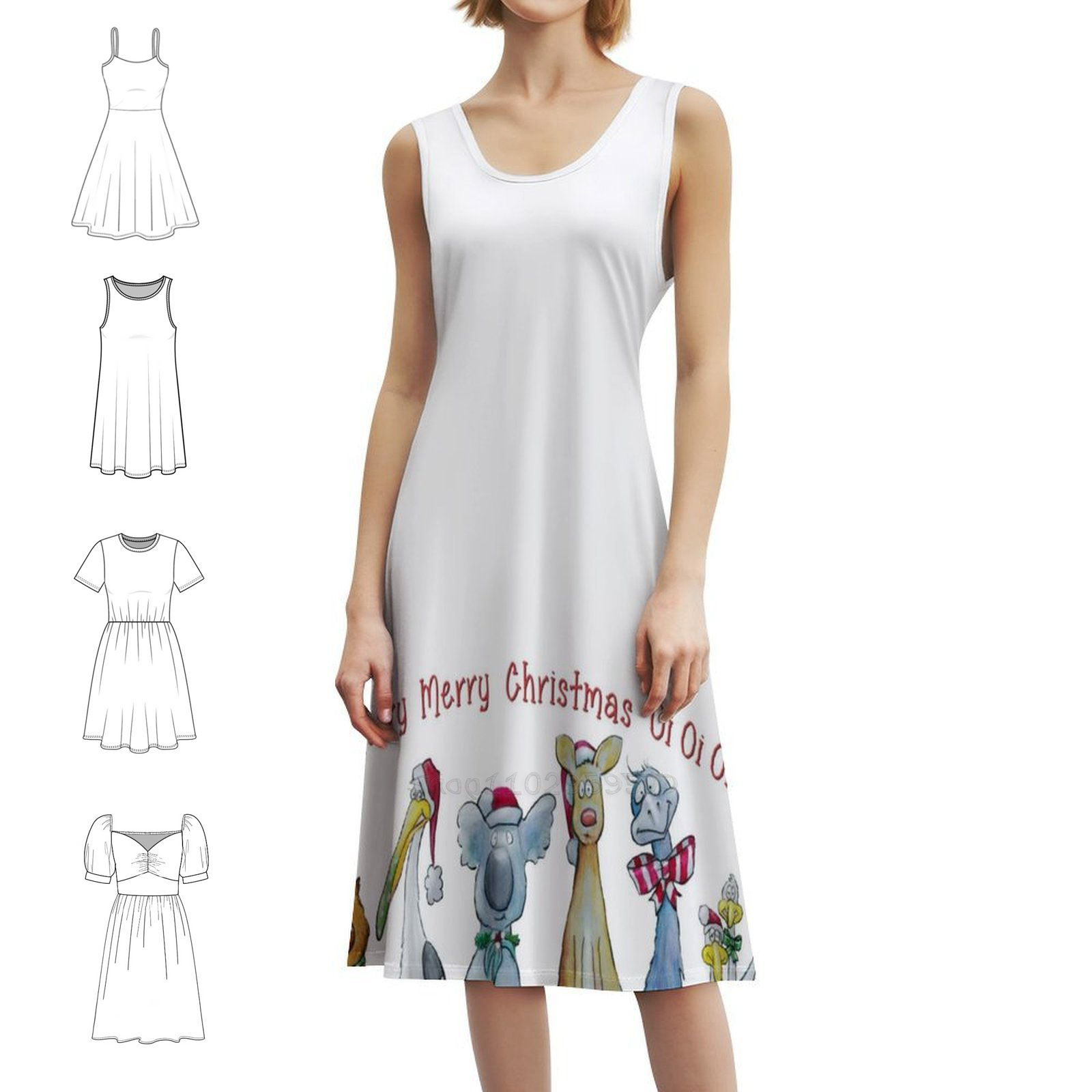 Women Fashion Gown - Aussie Bush Christmas Friends Boho Chic