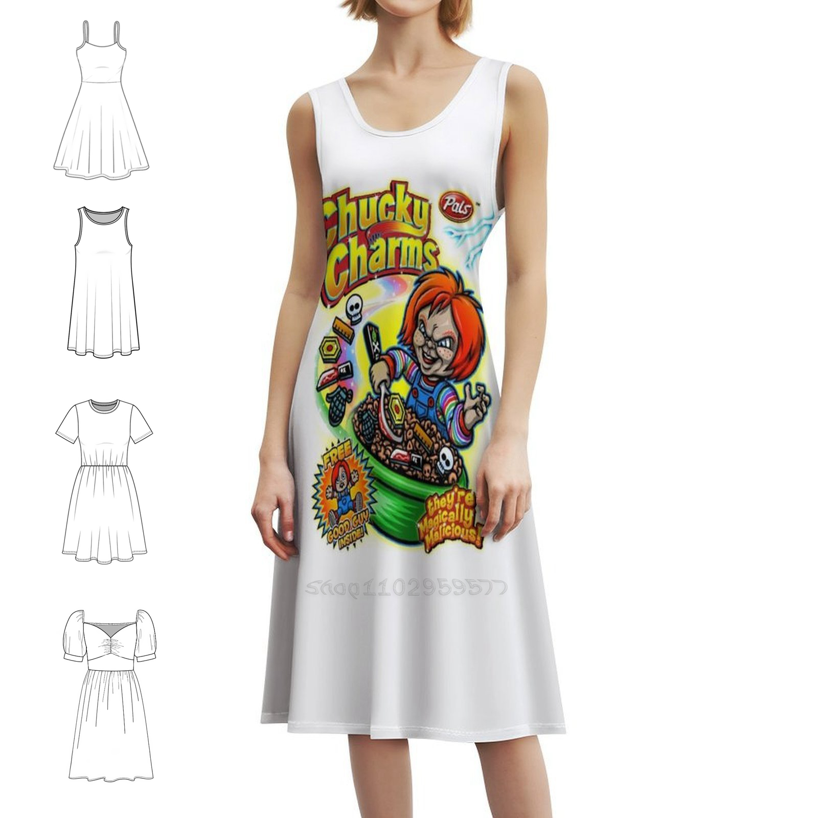 Women Fashion Gown - Chucky Charms Magically Malicious Poster Boho