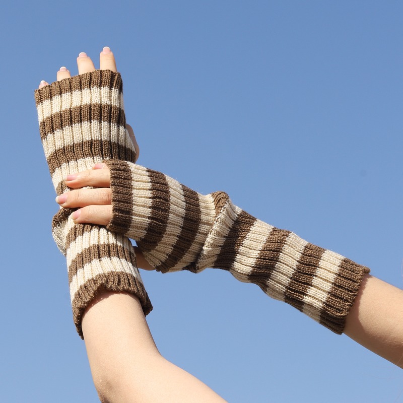 Women Fashion Gloves - Women's Knitted Fingerless Arm Sleeves Gothic