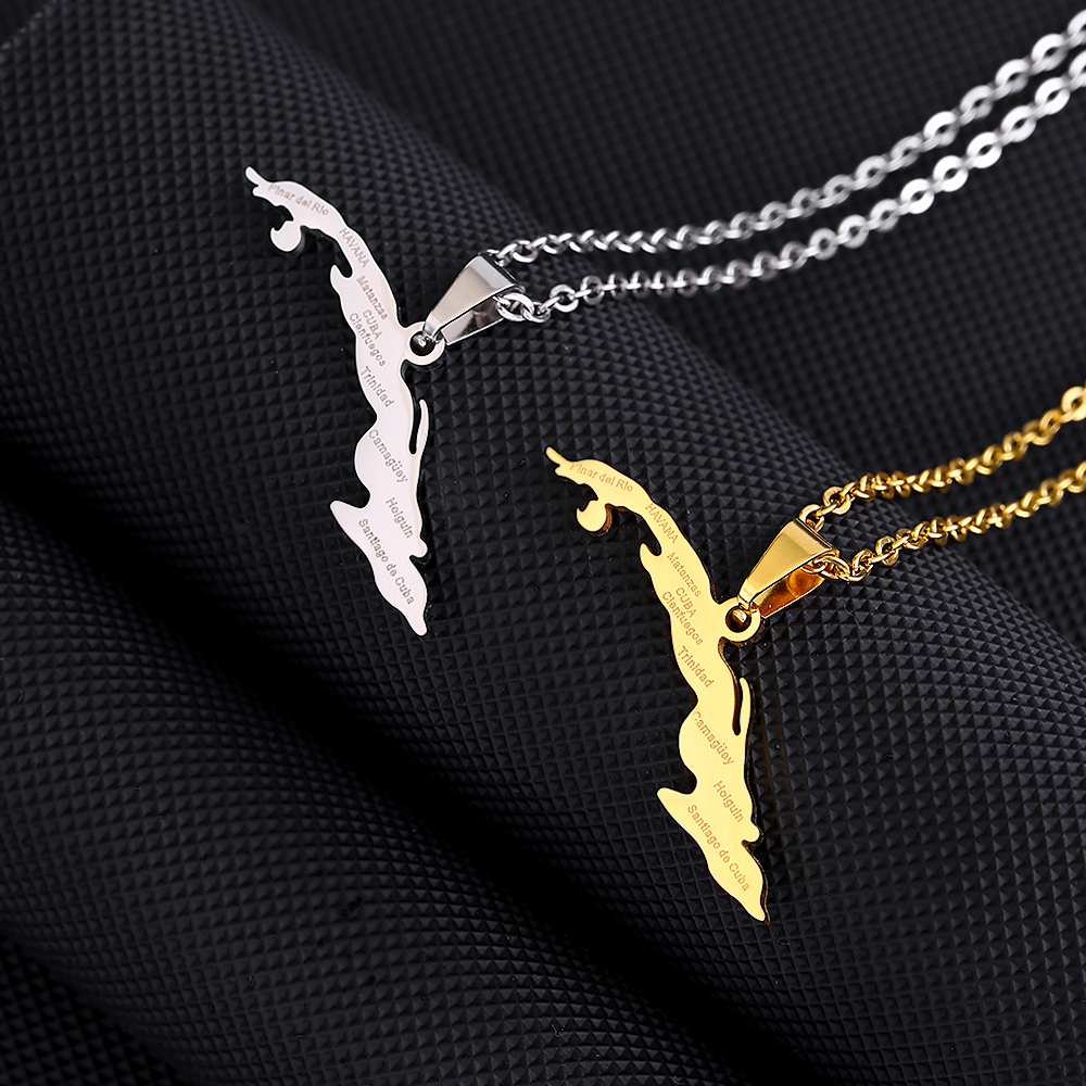 Women'S Fashion Guide - Fashion Cuba Map City Pendant Necklace