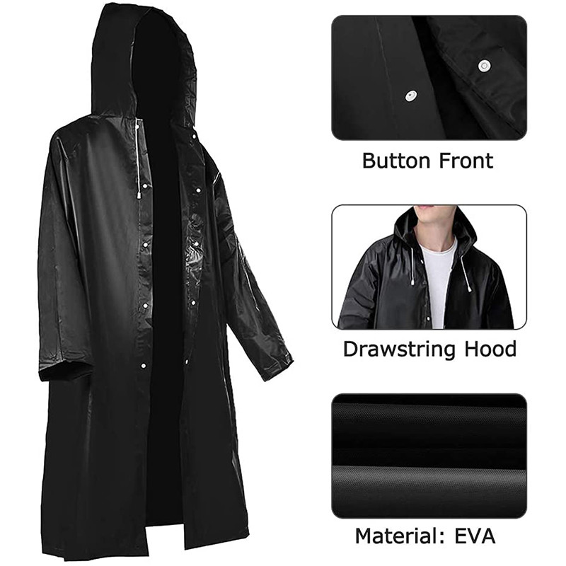 Women'S Fashion Rain Jacket - Eva Unisex Raincoat Rainproof Hoodie Women'S