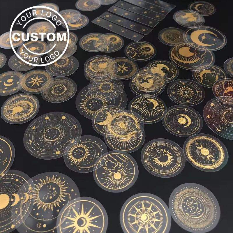 Women'S Fashion Labels - Custom Glitter Gold Stickers Waterproof Transparent