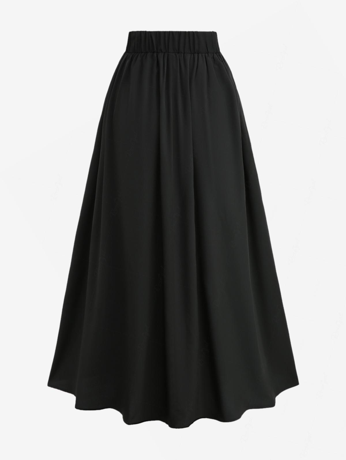 Plus Size Women's Vintage Stre - A-Line Skirt Midi บทวิจารณ์และราคา