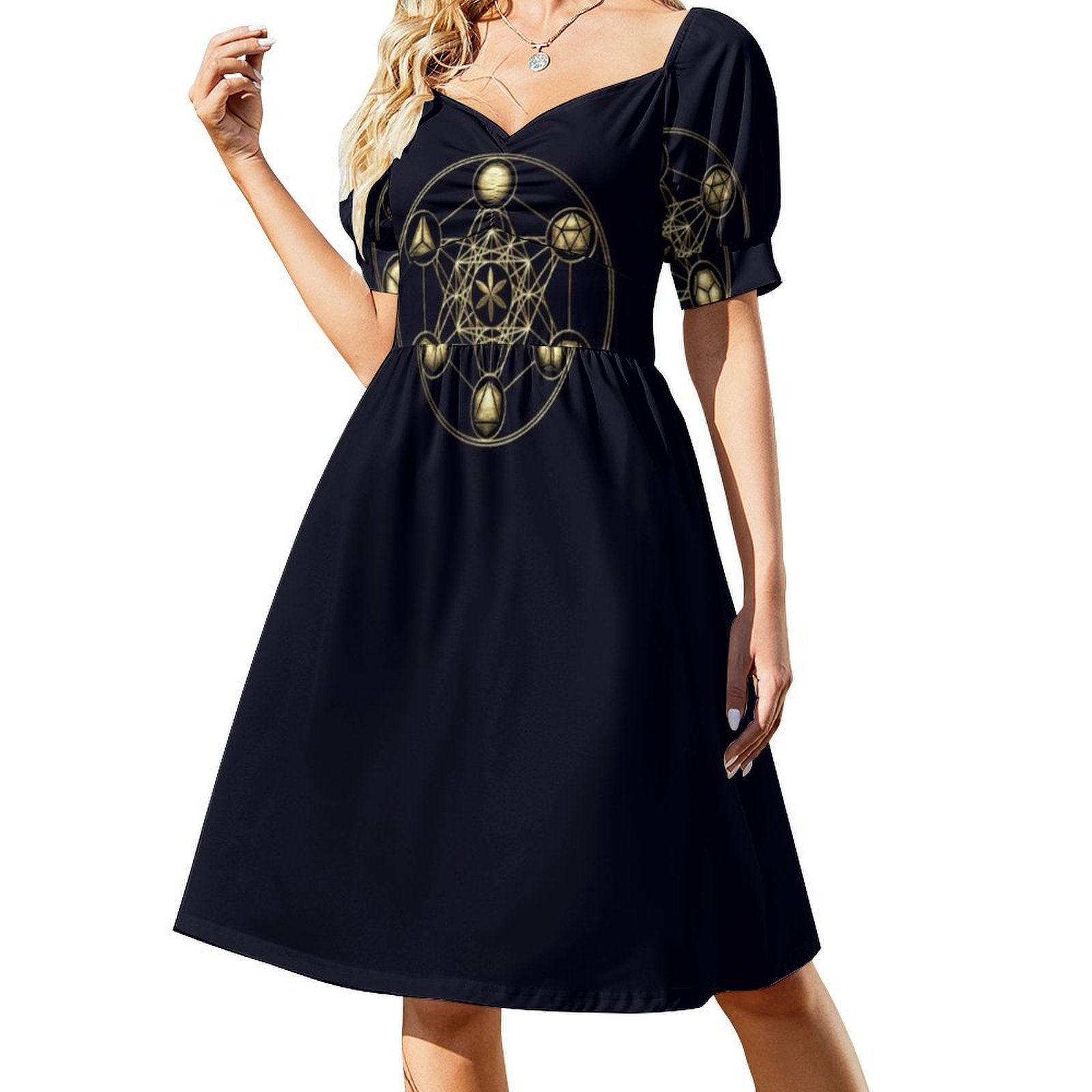Platonic Solids Metatrons Cube - Women Fashion Gown บทวิจารณ์และราคา