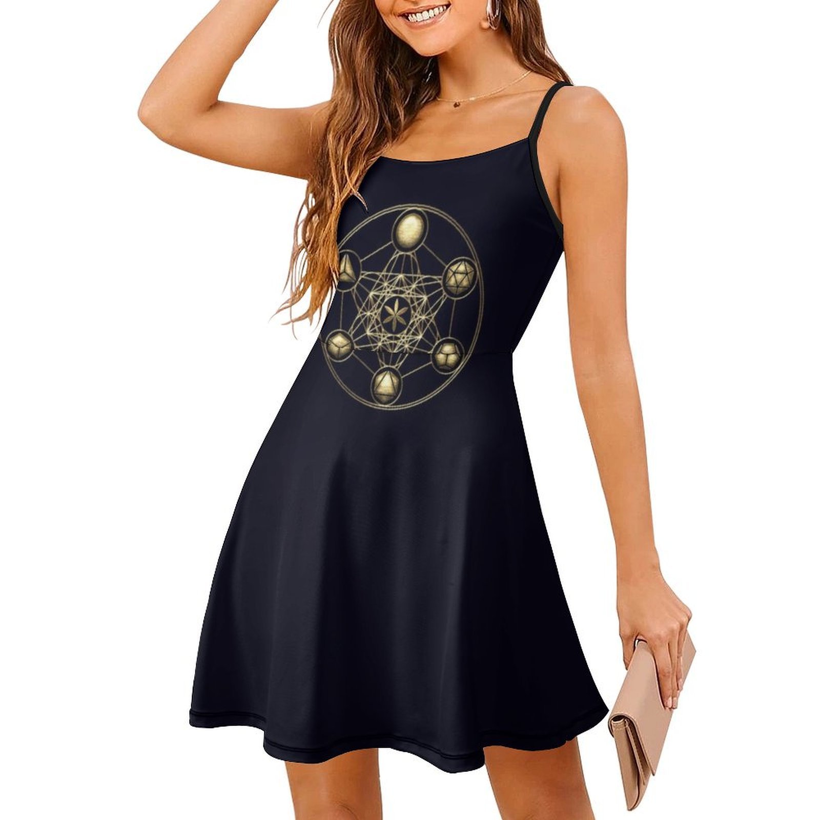 Platonic Solids Metatrons Cube - Women Fashion Gown บทวิจารณ์และราคา