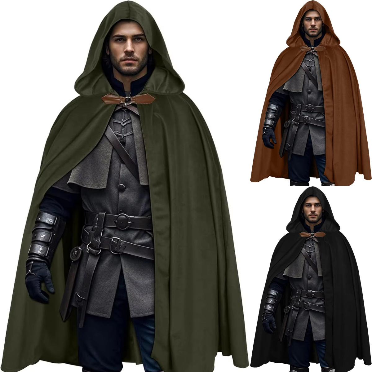 Men's Velvet Hooded Cloak Rena - Women'S Fashion Renaissance Period บทวิจารณ์และราคา