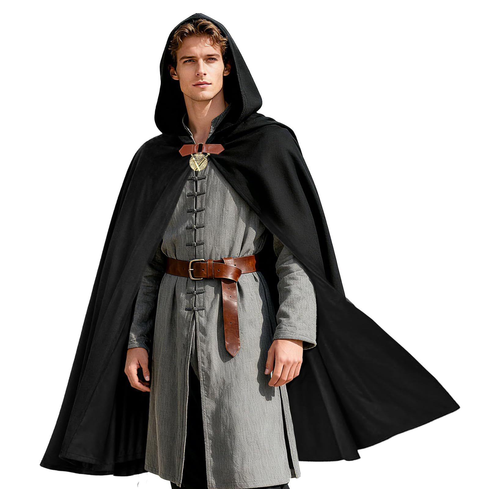 Men's Velvet Hooded Cloak Rena - Women'S Fashion Renaissance Period บทวิจารณ์และราคา