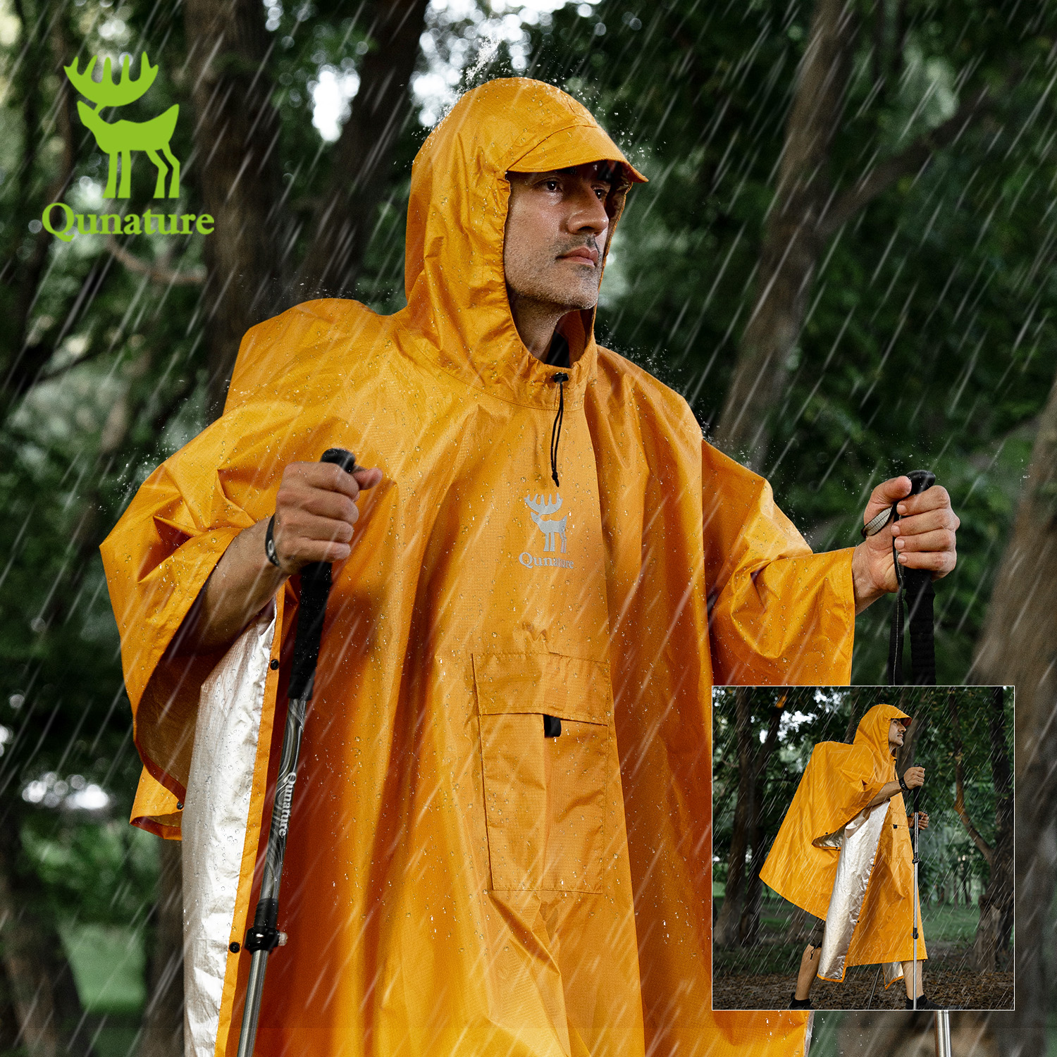 Qunature Raincoat 100% Waterpr - Women'S Fashion Rain Jacket บทวิจารณ์และราคา