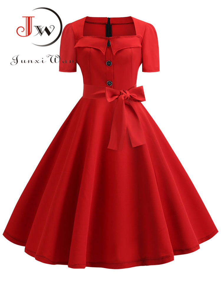 Women Summer Dress Elegant Ret - Women'S Fashion Of The 60S บทวิจารณ์และราคา