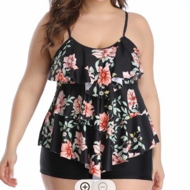 Tankini Woman Bikini Floral Pr - Crop Top Women บทวิจารณ์และราคา