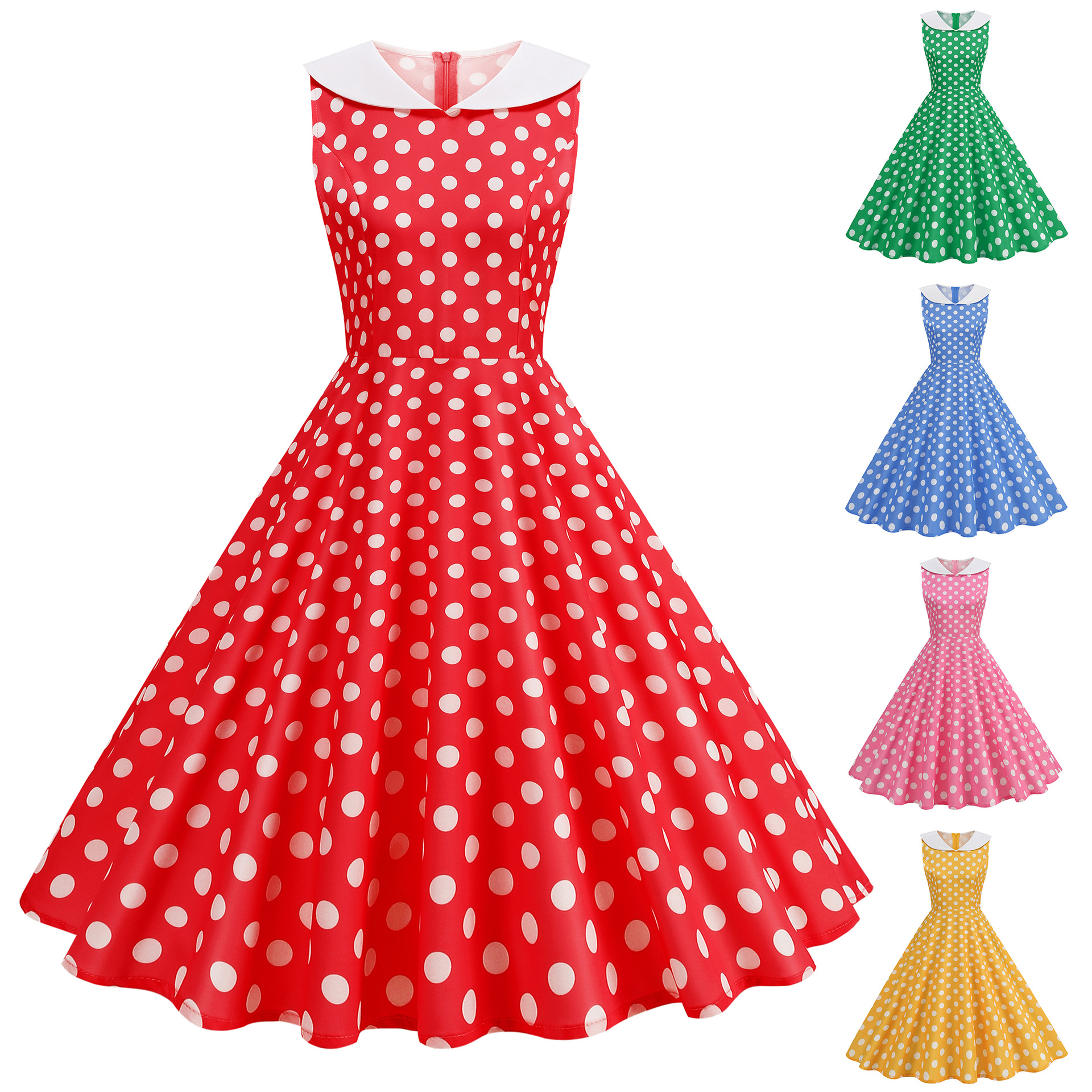 Vintage 1950s 60s Polka Dot Wo - Women'S Fashion Of The 60S บทวิจารณ์และราคา