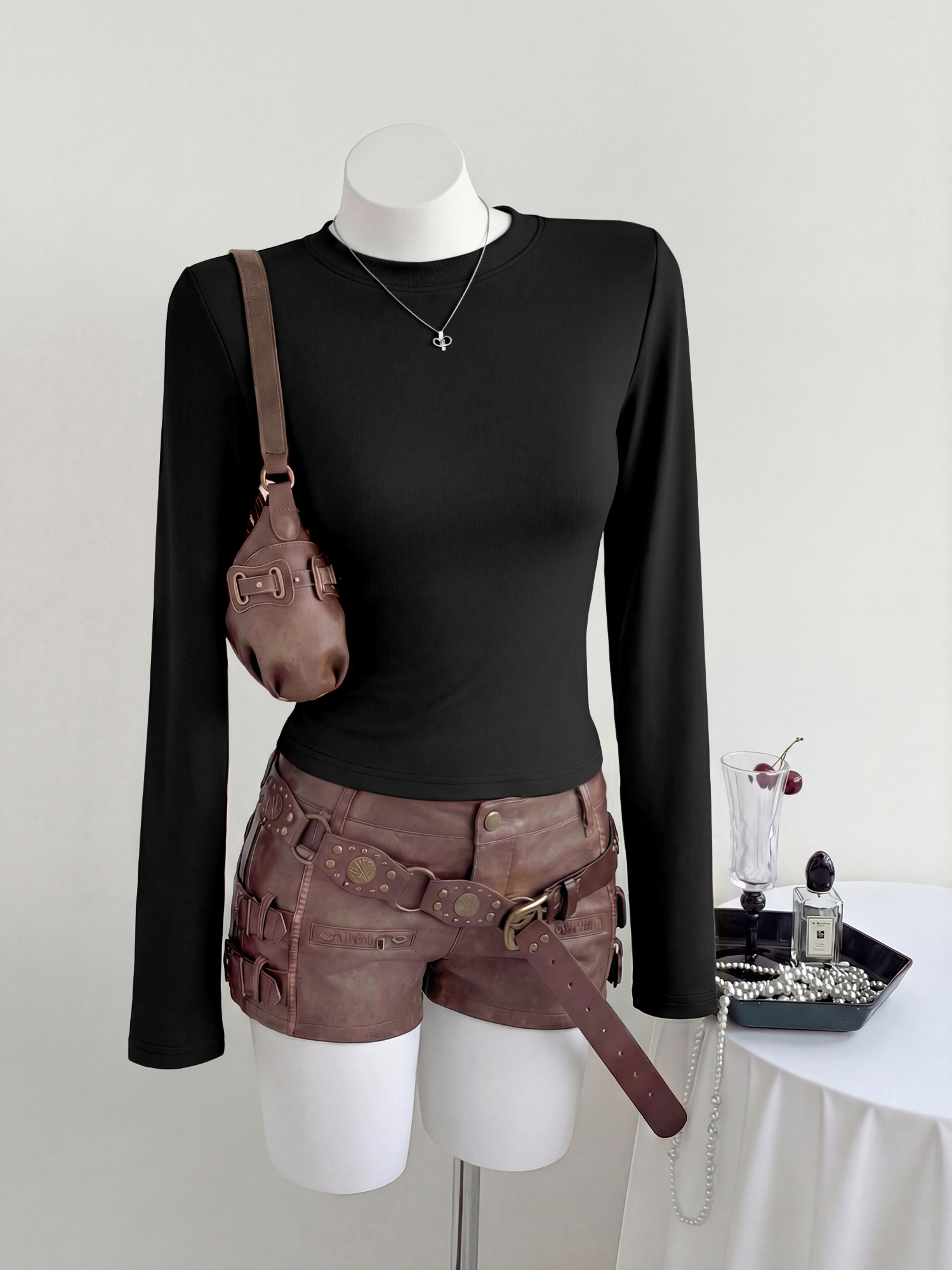 Y2K Cropped Long Sleeve T-Shir - Crop Top Women บทวิจารณ์และราคา