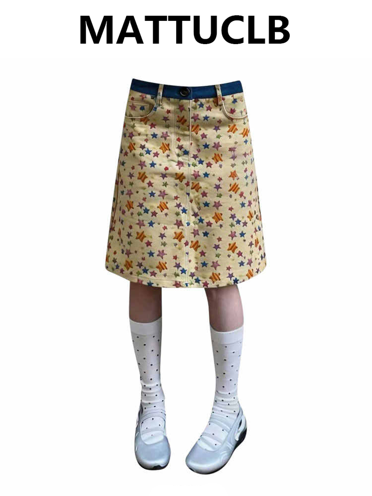 Summer Women Midi Skirts Denim - A-Line Skirt Midi บทวิจารณ์และราคา