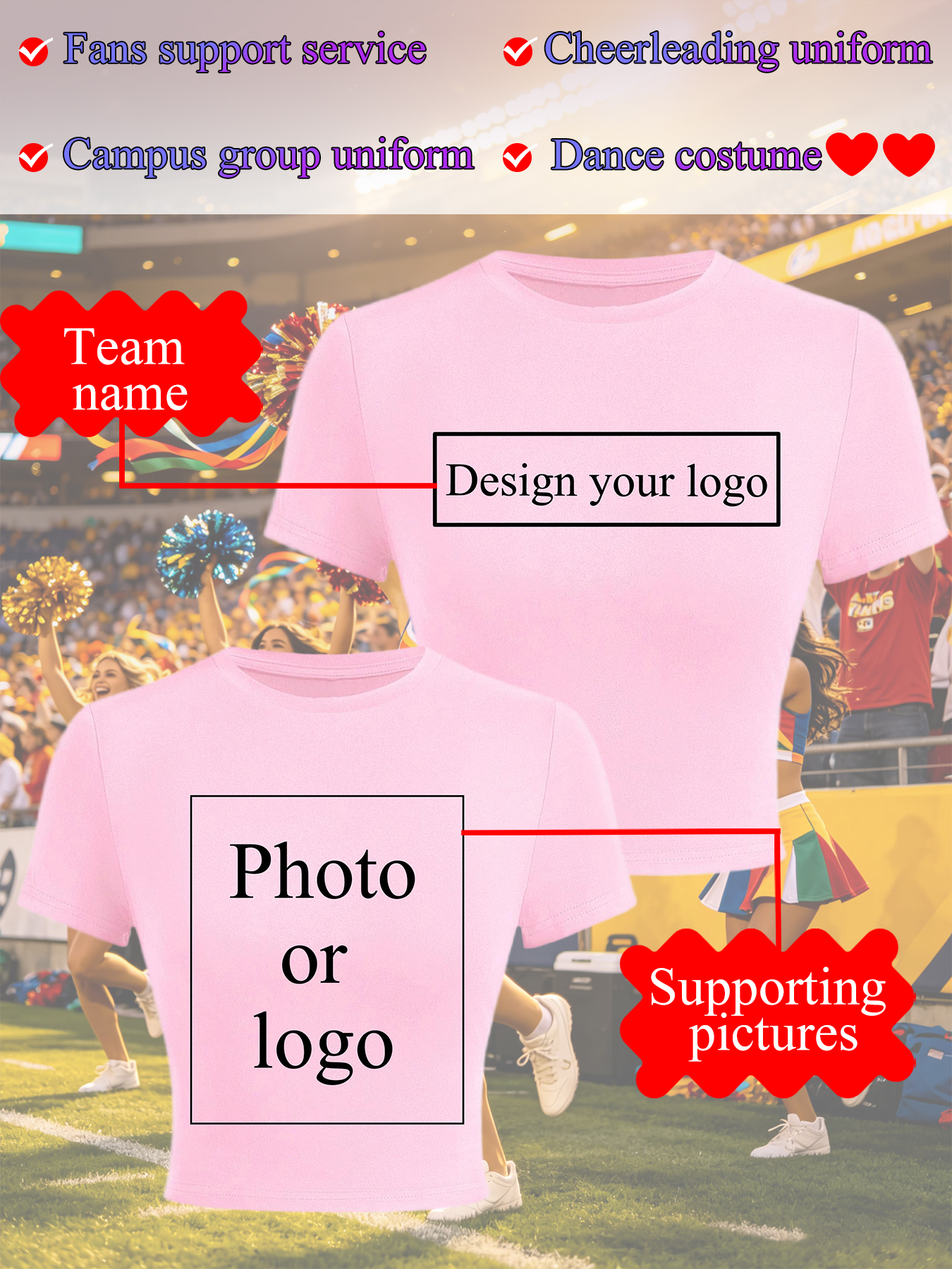 Women's Crop T-shirt Customize - Women Fashion Logo บทวิจารณ์และราคา