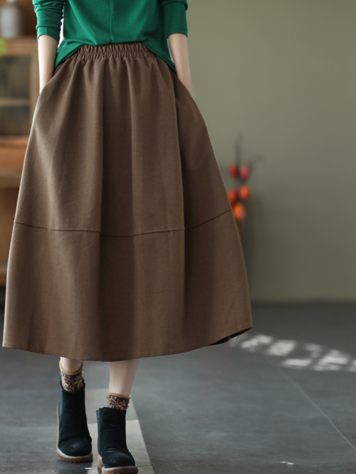 Artistic Midi A-Line Skirt Wom - A-Line Skirt Midi บทวิจารณ์และราคา