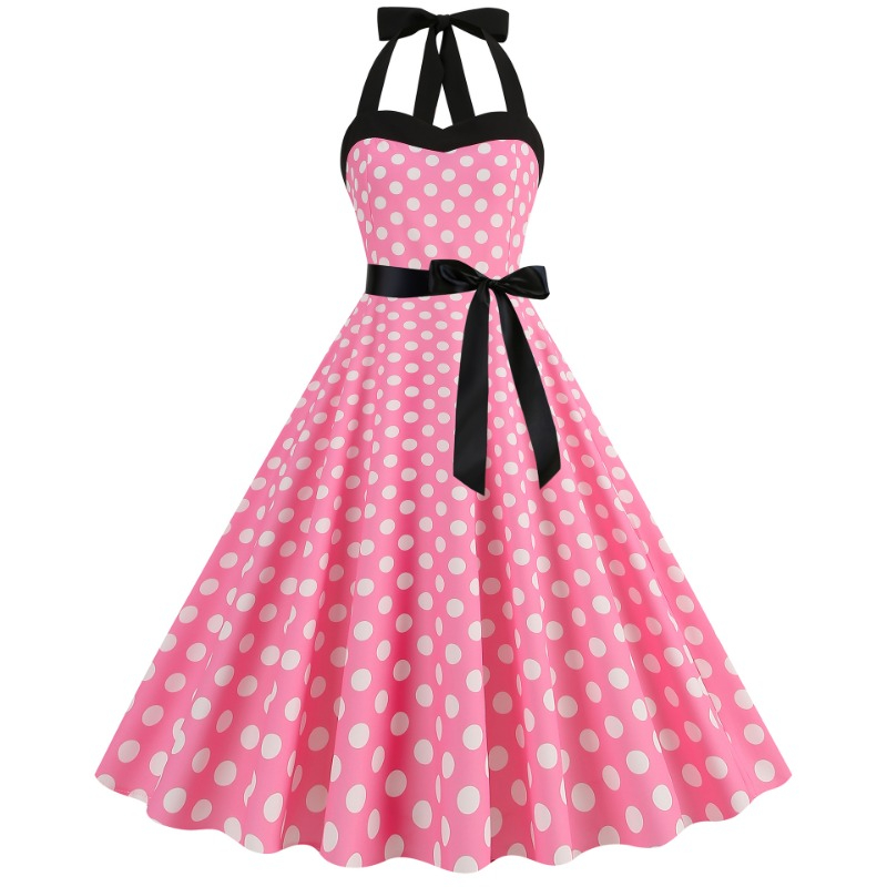 Elegant Women Polka Dot Dress  - Women'S Fashion Of The 60S บทวิจารณ์และราคา