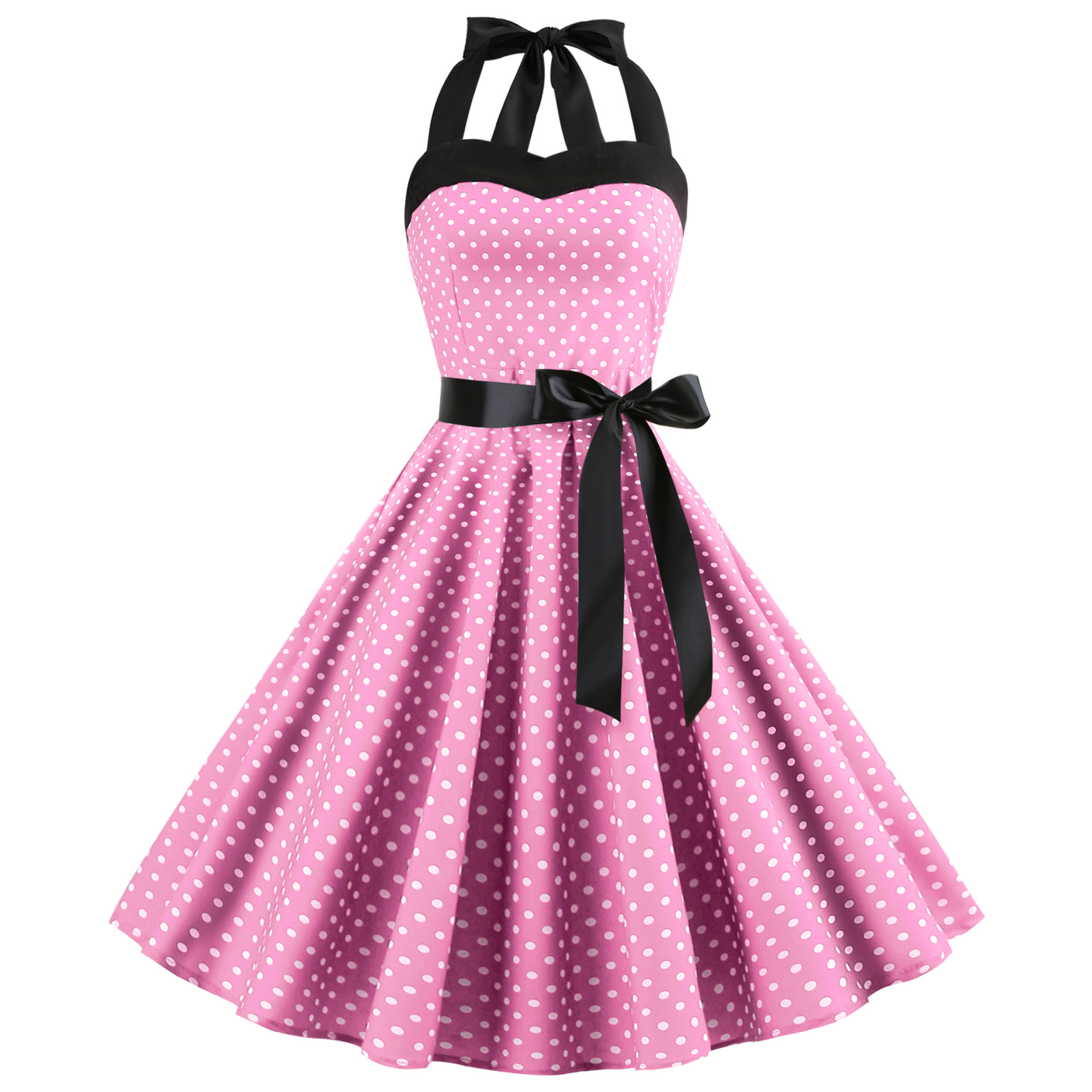 Elegant Women Polka Dot Dress  - Women'S Fashion Of The 60S บทวิจารณ์และราคา
