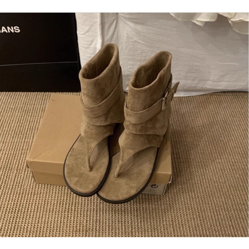 2025Spring Clip Toe Flats Sand - Women'S Fashion Trousers บทวิจารณ์และราคา