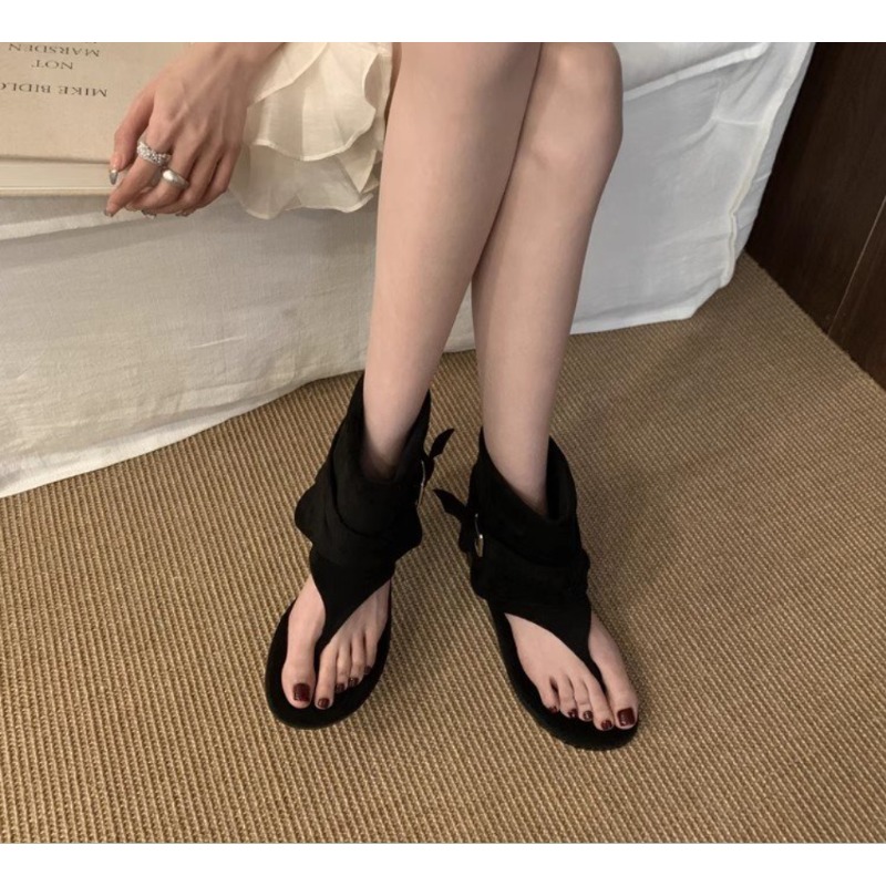 2025Spring Clip Toe Flats Sand - Women'S Fashion Trousers บทวิจารณ์และราคา