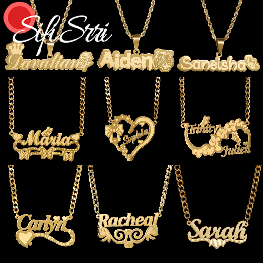 Sifisrri Custom Name Necklace  - Women'S Fashion Labels บทวิจารณ์และราคา