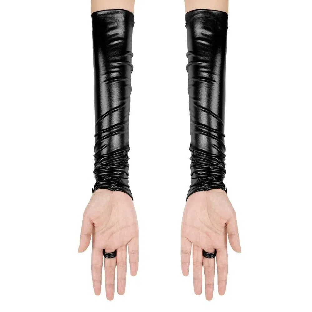 Fingerless Design Women Latex  - Women Fashion Gloves บทวิจารณ์และราคา
