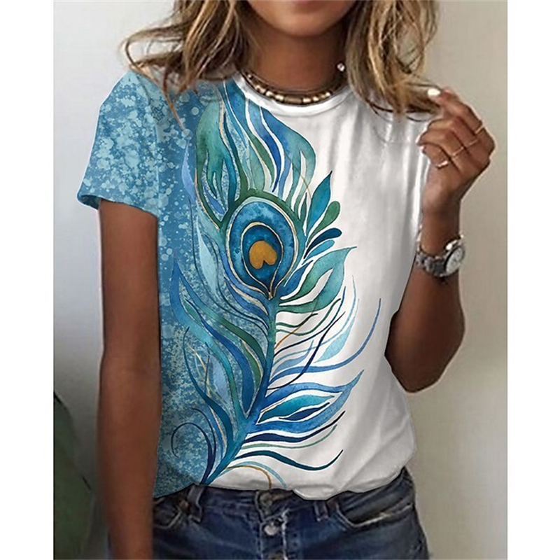 Fashion Artistic Flower Patter - Women'S Fashion Graphic Tees บทวิจารณ์และราคา