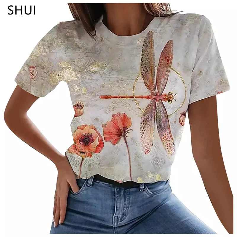 Fashion Artistic Flower Patter - Women'S Fashion Graphic Tees บทวิจารณ์และราคา