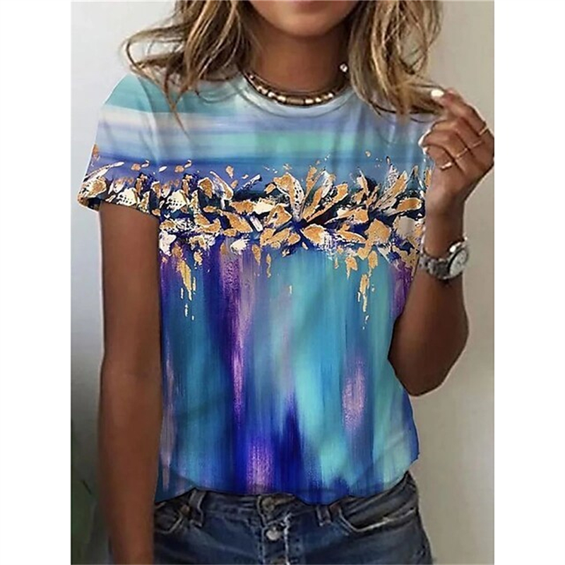 Fashion Artistic Flower Patter - Women'S Fashion Graphic Tees บทวิจารณ์และราคา