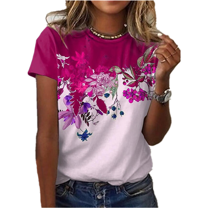 Fashion Artistic Flower Patter - Women'S Fashion Graphic Tees บทวิจารณ์และราคา