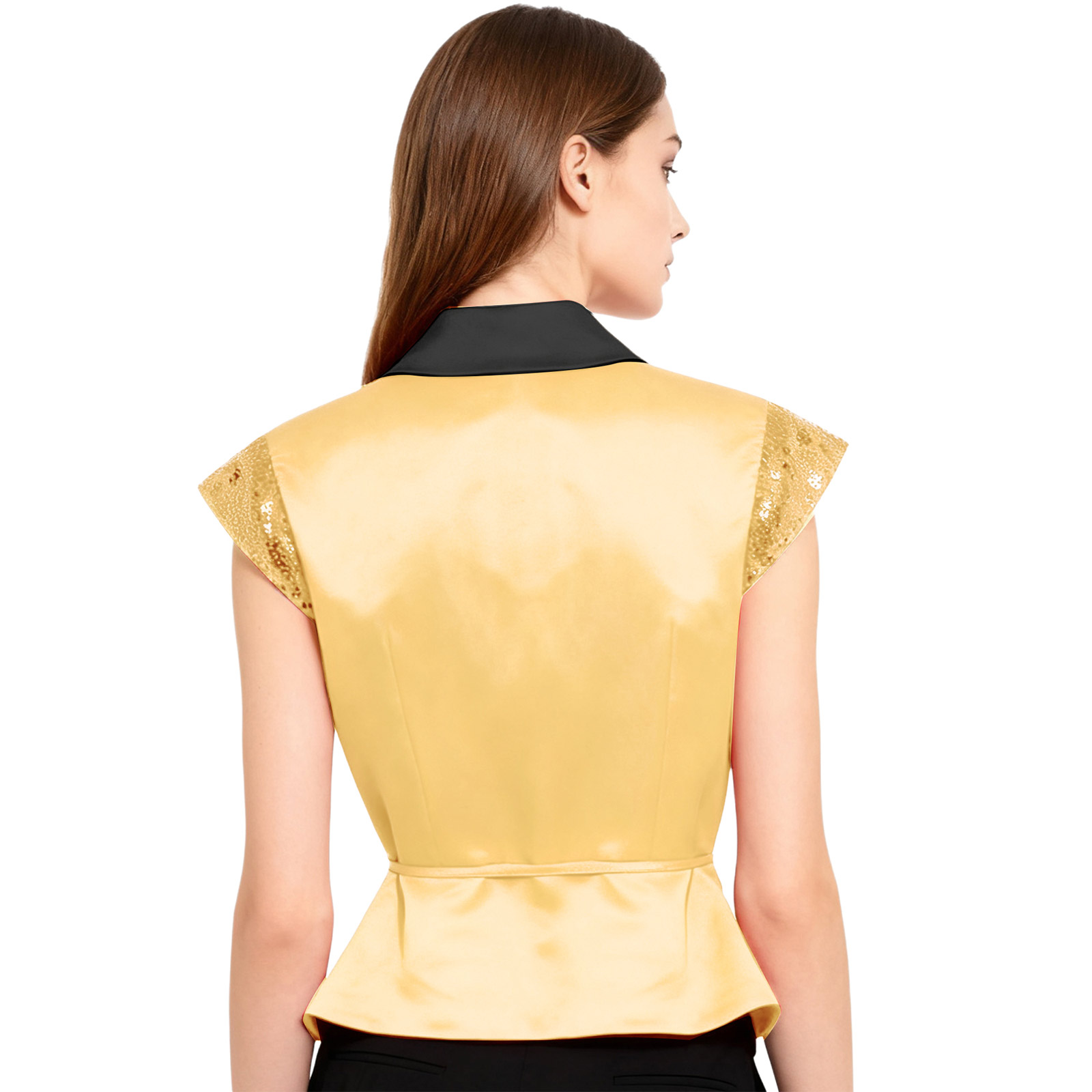 Women Sequin Vest V-neck Label - Women'S Fashion Labels บทวิจารณ์และราคา