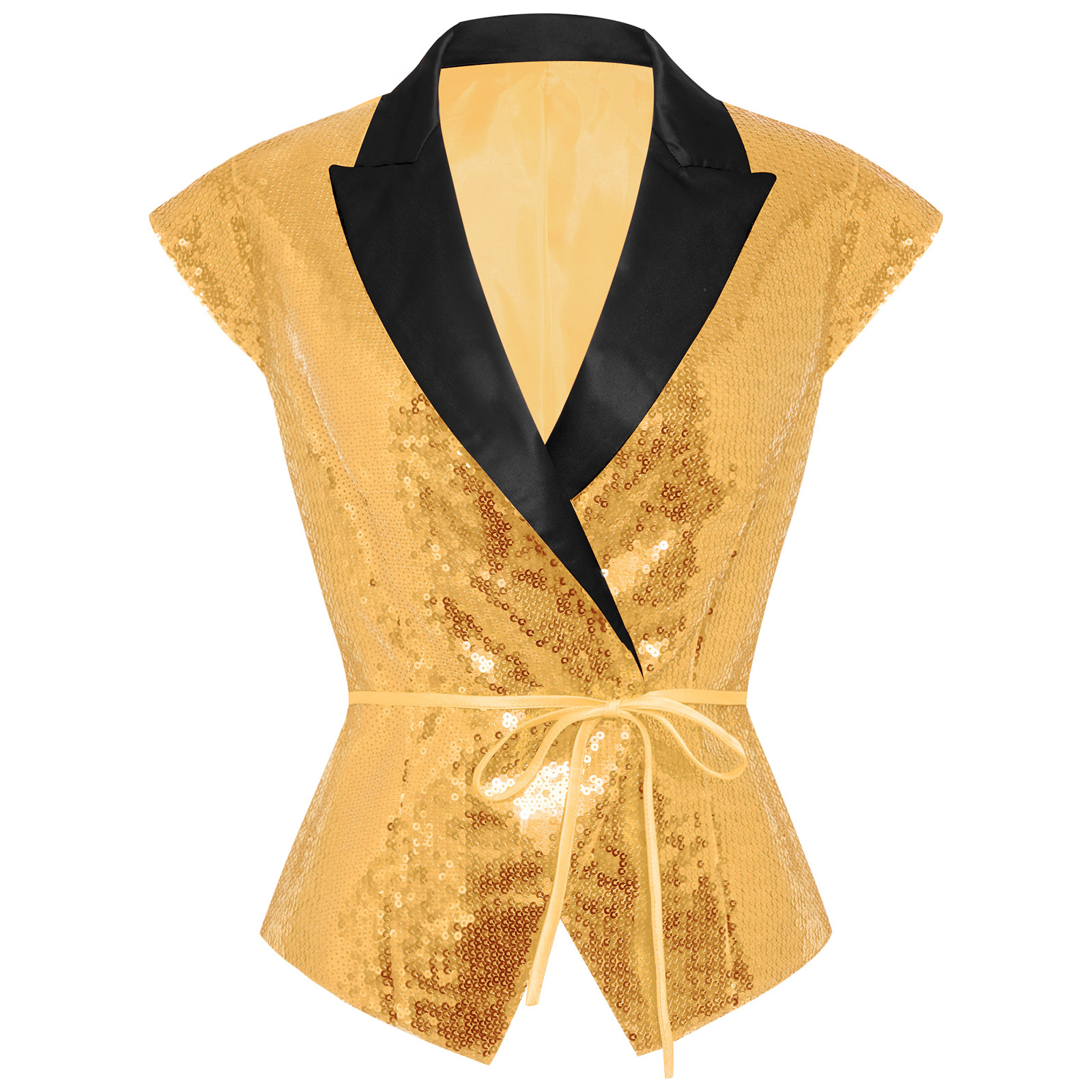 Women Sequin Vest V-neck Label - Women'S Fashion Labels บทวิจารณ์และราคา