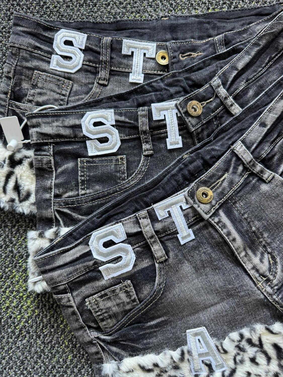 Y2k Embroidered Patch Denim Sh - Women'S Fashion Trousers บทวิจารณ์และราคา