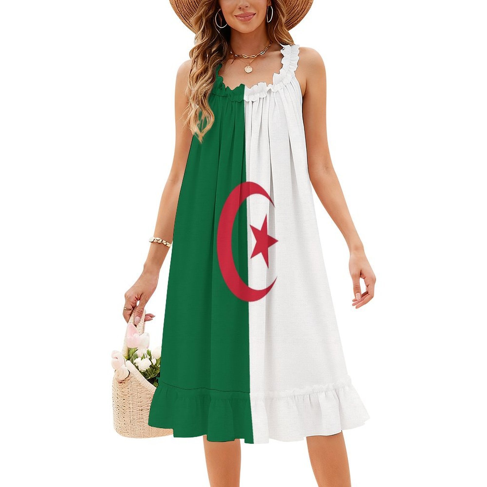 Algerian Flag Boho Chic Dress  - Women Fashion Gown บทวิจารณ์และราคา