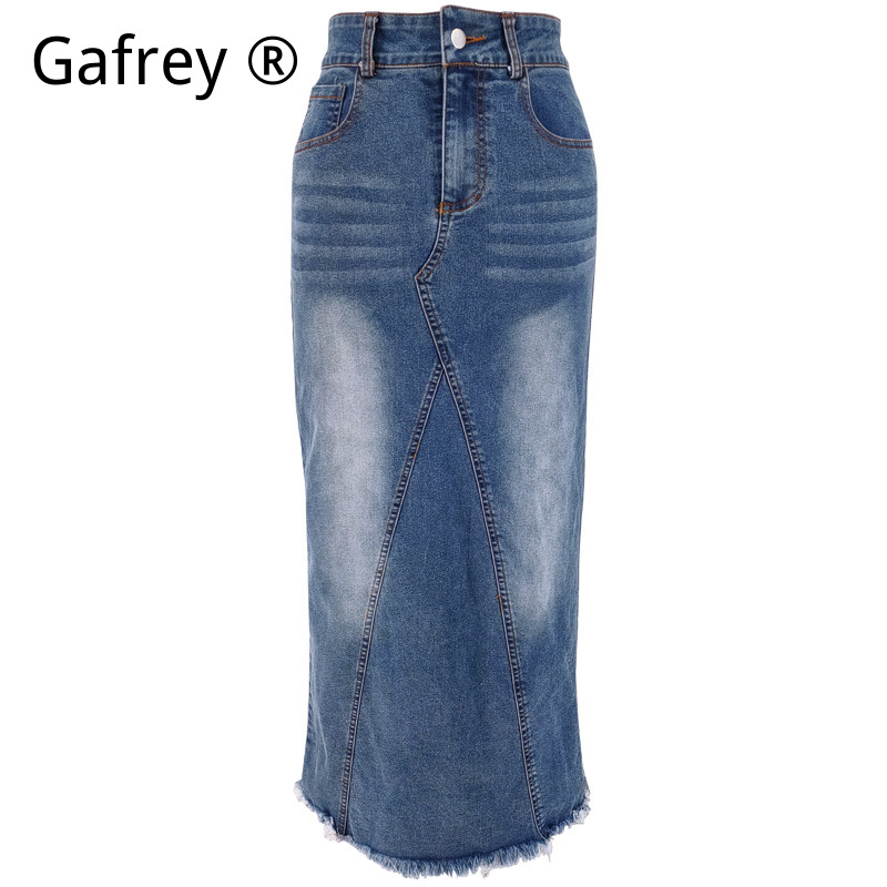 Women Denim Midi Skirt High Wa - A-Line Skirt Midi บทวิจารณ์และราคา