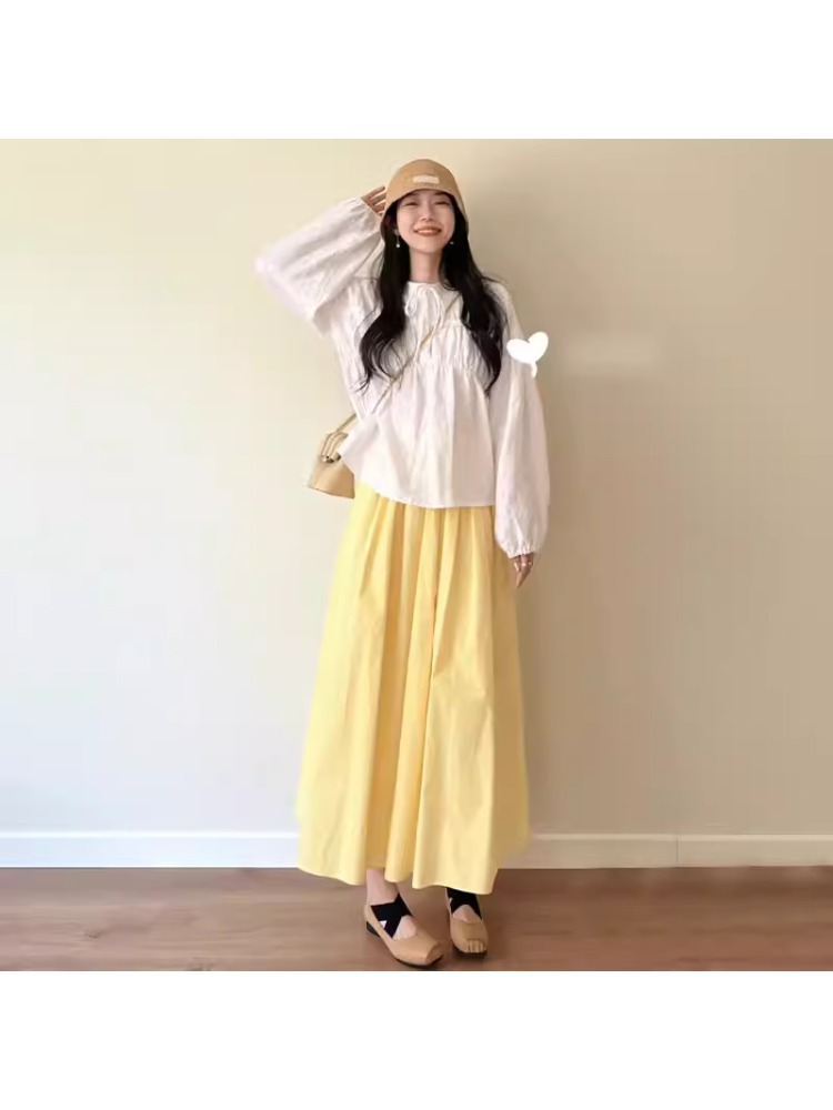 Yellow A-Line Midi Skirt for p - A-Line Skirt Midi บทวิจารณ์และราคา