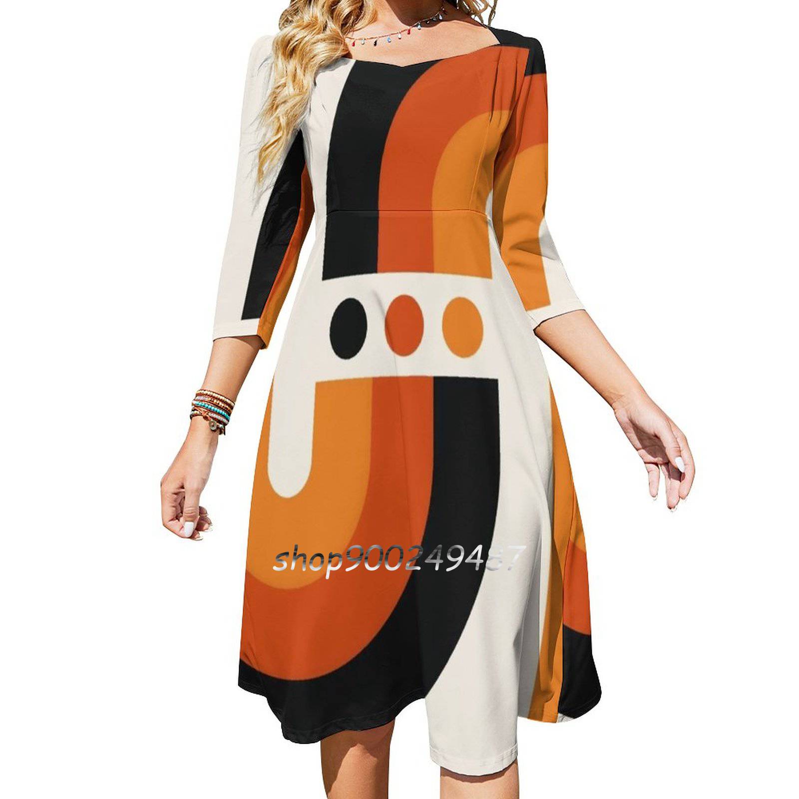 Sunset Rainbow Flare Dress Squ - Women'S Fashion Of The 60S บทวิจารณ์และราคา