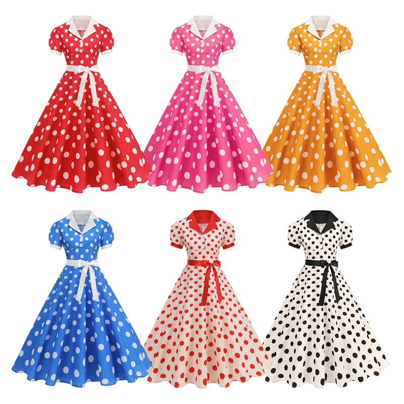Vintage Polka Dot Summer Dress - Women'S Fashion Of The 60S บทวิจารณ์และราคา