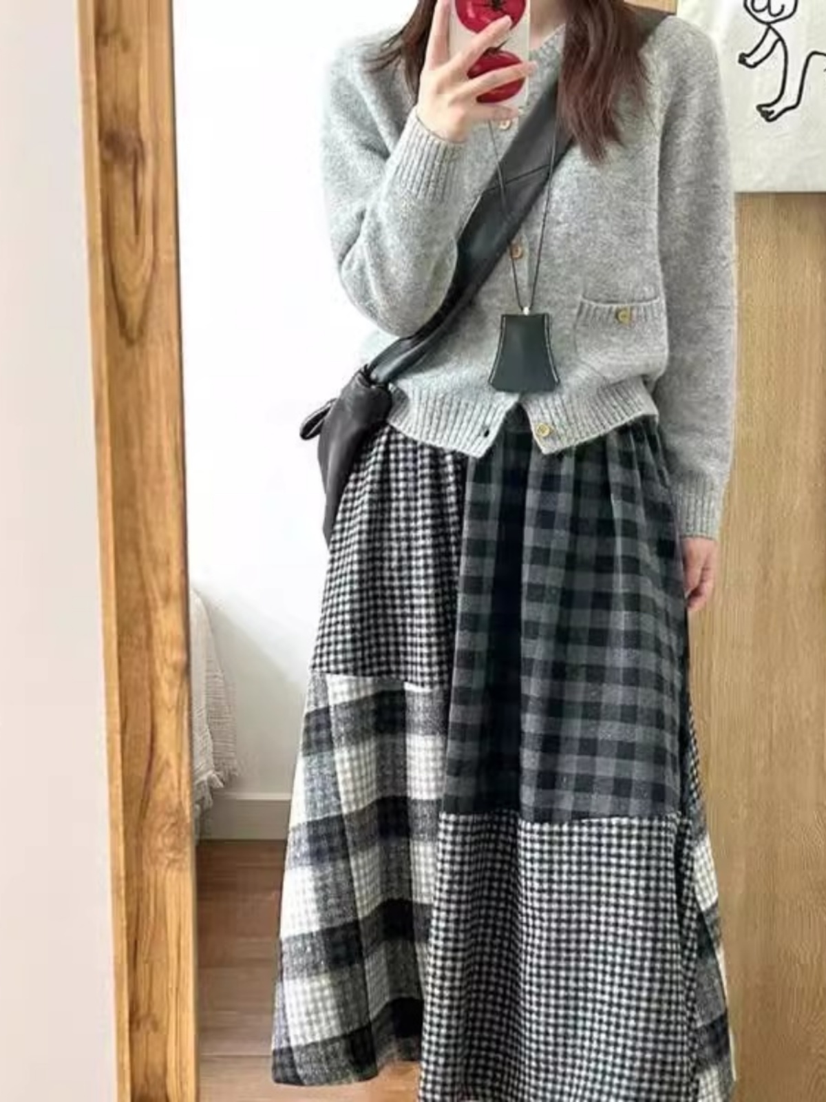 High-End Japanese Plaid Splici - A-Line Skirt Midi บทวิจารณ์และราคา
