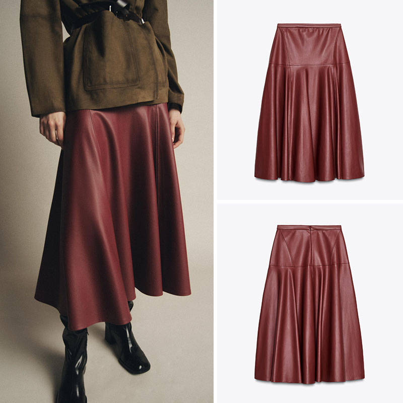 Ele Faionable Loose A-Line Fau - A-Line Skirt Midi บทวิจารณ์และราคา