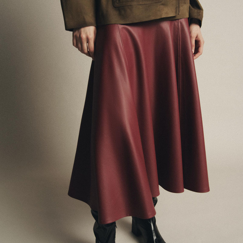 Ele Faionable Loose A-Line Fau - A-Line Skirt Midi บทวิจารณ์และราคา