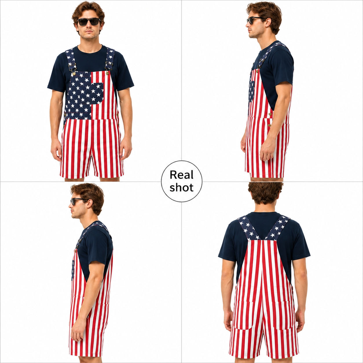 American Flag Printed Bib Over - Women'S Fashion Trousers บทวิจารณ์และราคา