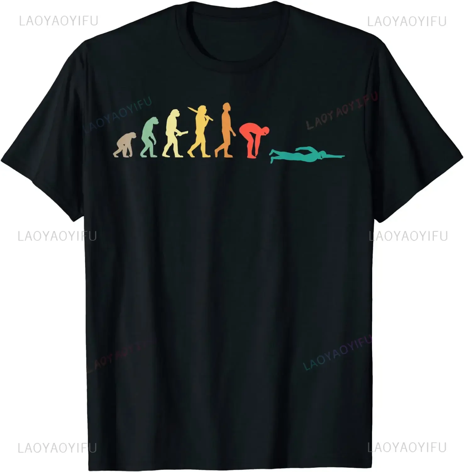 Retro Graphic Swimming Evoluti - Women'S Fashion Graphic Tees บทวิจารณ์และราคา