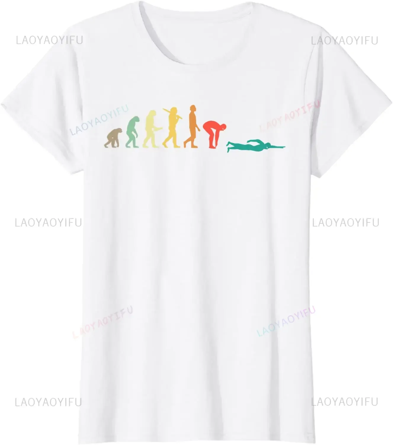 Retro Graphic Swimming Evoluti - Women'S Fashion Graphic Tees บทวิจารณ์และราคา