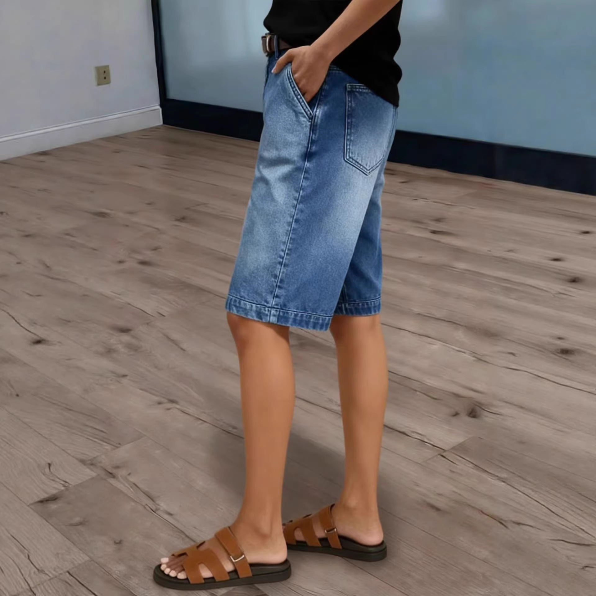 Women Knee Length Denim Shorts - Women'S Fashion Trousers บทวิจารณ์และราคา