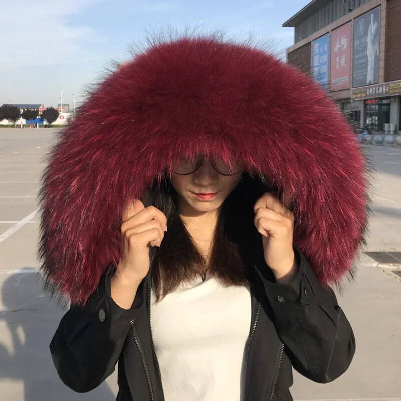 Winter Real Raccoon Fur Collar - Women'S Fashion Parka บทวิจารณ์และราคา