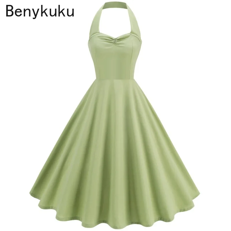 Solid Backless Pin Up 50s 60s  - Women'S Fashion Of The 60S บทวิจารณ์และราคา