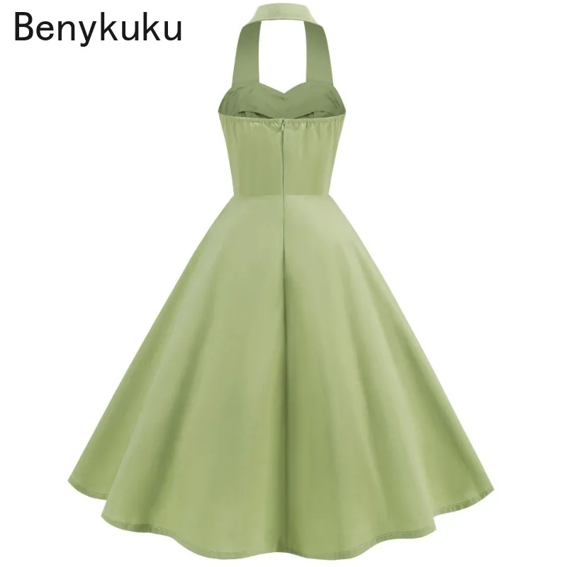 Solid Backless Pin Up 50s 60s  - Women'S Fashion Of The 60S บทวิจารณ์และราคา