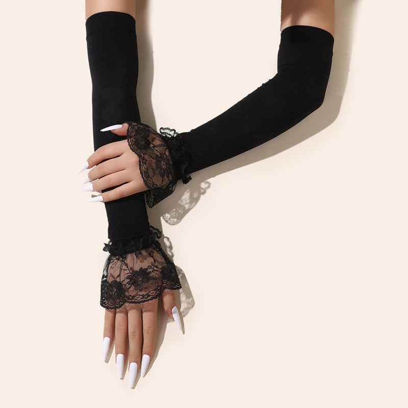 Fashion Long Lace Arm Sleeves  - Women Fashion Gloves บทวิจารณ์และราคา